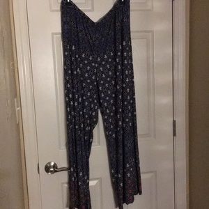 Blue and white palazzo pants